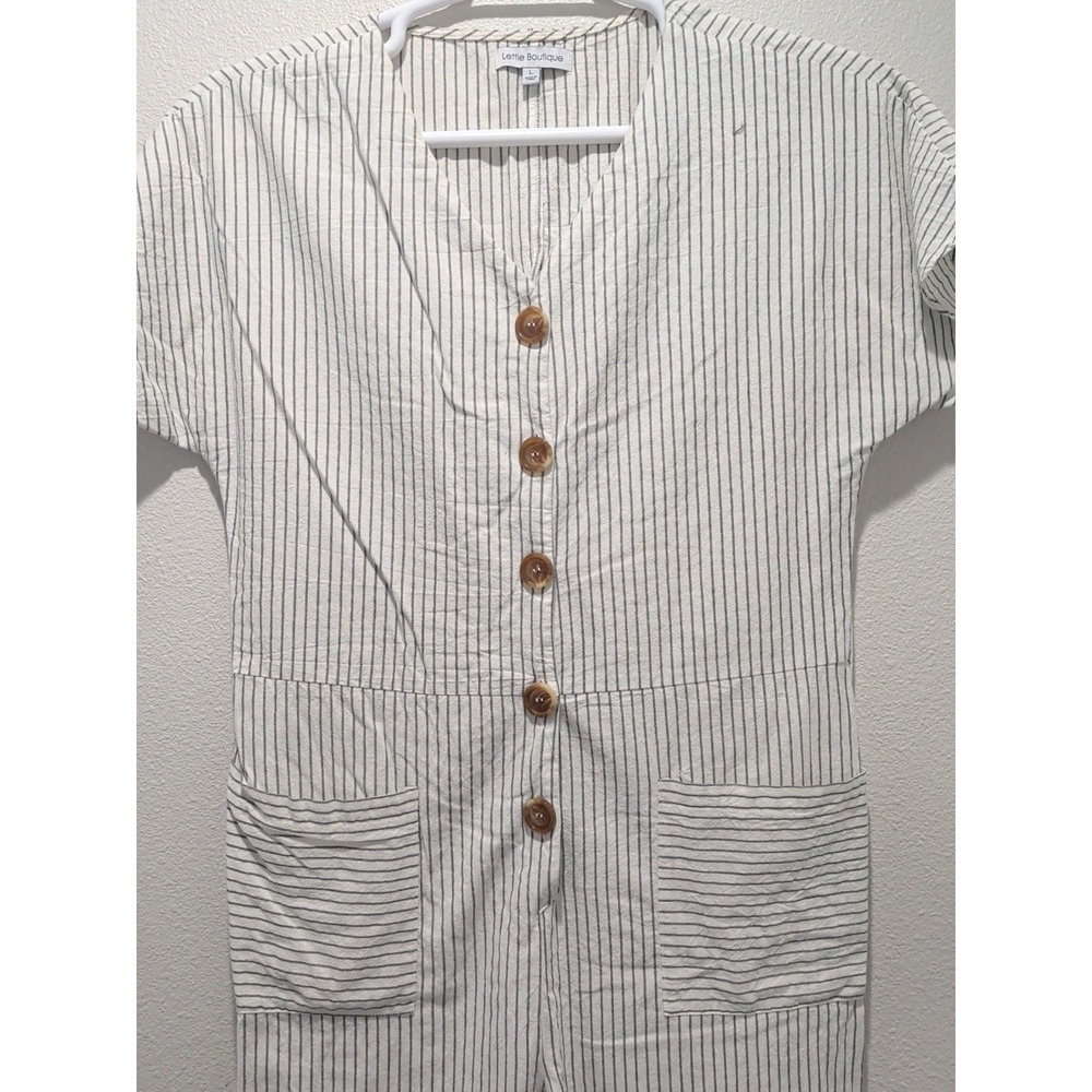 Lettie Boutique Striped Jumpsuit Size Large - Picture 4 of 5